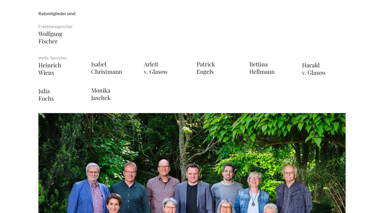 Ratsmitglieder der FWG im Ortsgemeinderat Hamm mit Gruppenfoto