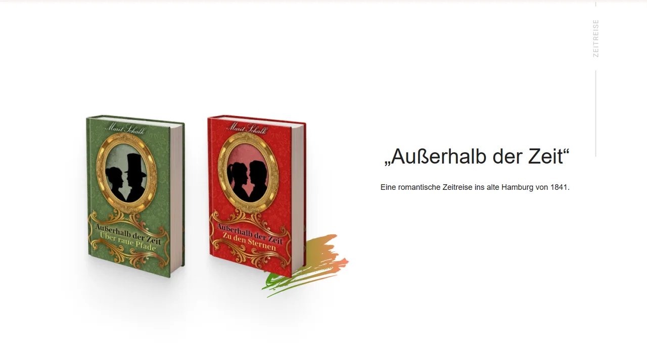 Buch „Außerhalb der Zeit“ auf der Website von Marit Schalk