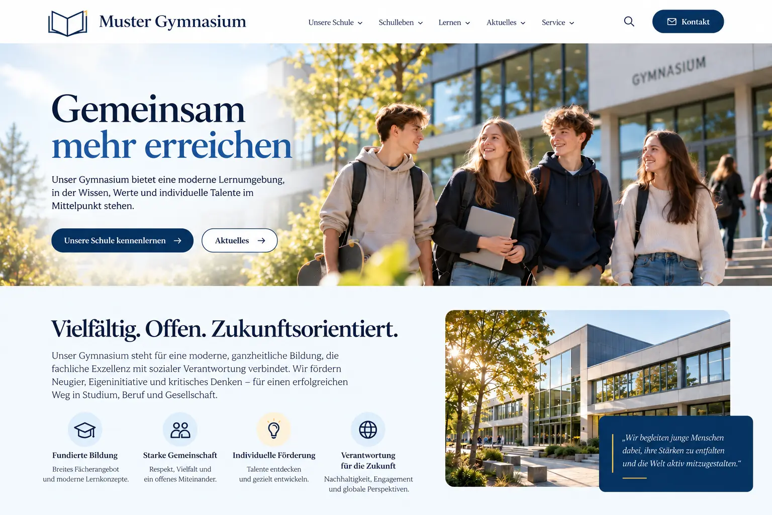 Muster_Gymnasium Muster Homepage Gymnasium